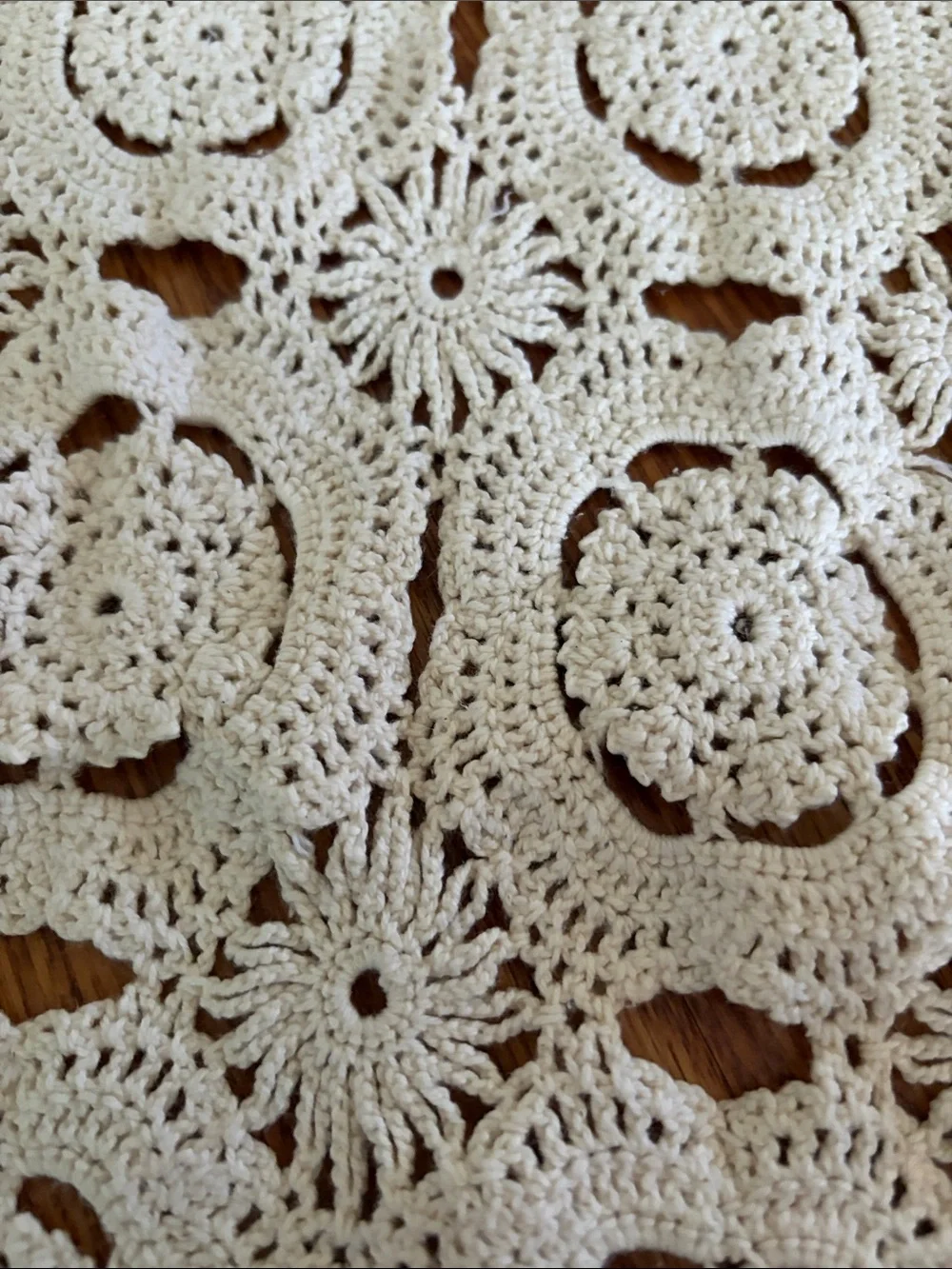 Crocheted Table Runner in Cream — Elegant Dining Accent